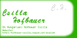 csilla hofbauer business card